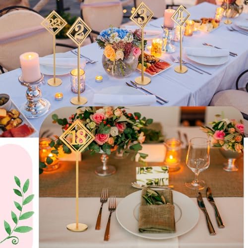 Lineshading 30 Pcs Wood Table Numbers 1-30 Gold Wedding Reception Party - Image 5