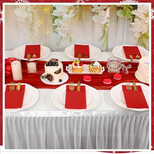 60 Pcs Red Linen-Feel Paper Napkins with Built-in Flatware Pocket, Pocket Linen Napkin Prefolded Cloth Like Paper Napkin Bulk for Anniversay Silverware Birthday Bathroom Wedding Party (Pack of 3) - Image 6