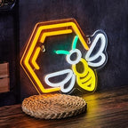 Bee Neon Sign – USB Wall Light in Warm Yellow, LED Wall Sign for Bedroom, Living Room, Parties, or Unique Gift for Bee Lovers 14″ ×11″ - Image 3