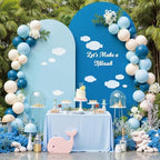 Blue Arch Backdrop Cover Set of 2 Baby Blue Arch Cover 7.2 and 6ft Wedding Arch Cover Stretchy Backdrop Bridal Baby Shower Birthday Party Arches Stand Covers Spandex - Image 2