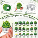 Mtlee 36 Sets Baby Shower Favors for Guest, Succulent Candle Bulk, Greenery - Image 3