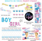 Prince or Princess Gender Reveal Decorations, Baby Boy or Girl Gender Reveal Party Decorations, What Will Baby Be Backdrop Balloon Banner Tablecloth Cake Cupcake Topper Box Sash Pink Blue - Image 2