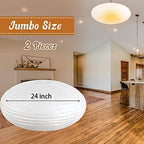 Retisee 2 Pcs Oval Paper Lantern Shade for Party Wedding, 24 Inch, White - Image 3