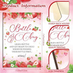 Trelaco 12 Pcs Strawberry Themed Baby Shower Games Bottle Chug Wooden Sign - Image 4