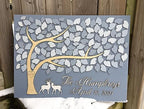 Custom Guest Book Alternative with Leaves to Sign, Wedding Sign in with Deer Under Tree, Rustic Wedding Guest Book, Wedding Sign in Welcome Sign (200 Leaves 30"x24") - Image 3