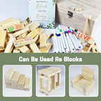 101pcs Baby Shower Games Sign Kit, Baby Blocks Game for Baby Shower, 2 Ways to Play | Blank Wooden Strips, Guest Games, Fun Activities for Boys and Girls - Image 5