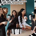 Skylety 24 Pcs Black Bow Plastic Cups with Lid Straw and Ribbon - Image 5
