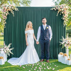 Hunter Green Backdrop Curtain for Parties Wrinkle Free Dark Green Photo Curtains Backdrop Drapes Fabric Decoration for Baby Shower Birthday Party Photography 5ft x 8ft,2 Panels by Tao-GePartyDecorations