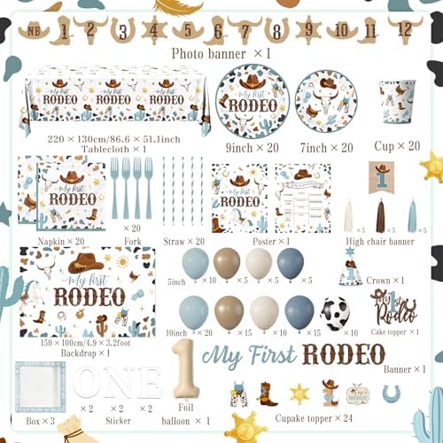My First Rodeo Birthday Decorations Boy Set Cowboy 1st Birthday Decorations - Image 4