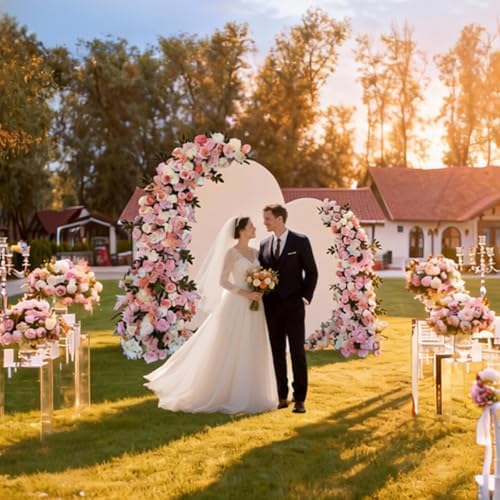 SuuWoee Wedding Arch Backdrop Stand Set of 2 With Beige Cover (7.2FT+6FT) - Image 5