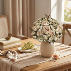 8 Pcs Artificial Peonies Bulk - Beige - Image 3