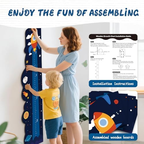 Custom Name Wood Wall Height Chart for Kids Growth Tracking - Image 3