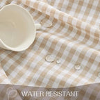 Romanstile Gingham Ruffled Tablecloth Rectangle, 60 x 120 Inch, Taupe - Image 4