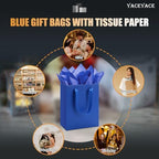 YACEYACE Blue Gift Bags 20Pack, Blue Gift Bags with Tissue Paper - Image 7