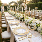 WELLIFE 350Pcs Gold Dinnerware Sets, Plates and Napkins Party Supplies Include:50 Dinner Plates, 50 Dessert Plates, 50 Paper Napkins, 50 Cups, 50 Gold Plastic Cutlery Set - Image 6