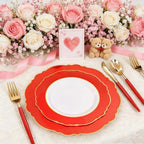WDF 60pcs Red Plastic Plates Disposable - 7.5inch Heavy Duty Red Dessert/Salad/Cake Plates for Wedding Party Birthday/Summer Party - Image 6