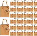 Zhehao 50 Pack Mini Gift Bags Bulk with Handles and Tags, Kraft Color by Zhehao