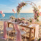 KIRE 175PCS Pink Plates Disposable - Pink and Gold Plates for Baby Shower - Image 5