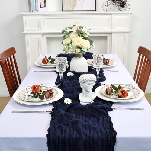 16 Pack 23 x 120 Inch Navy Blue Table Runner 10Ft Cheesecloth - Image 3