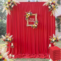 30×12ft Wrinkle Free Red Backdrop Curtain for Wedding Parties,6 Panels 5×12ft Long Soft Silky Polyester Backdrop Drapes Red Photo Back Drop Curtains for Photography Stage Christmas Background Cloth by ENJOYYOURPARTY