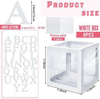 Geyee 8 Pcs Clear Balloon Box with Letters, Baby Shower, White - Image 2