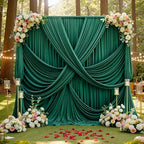 50ft x 12ft Wrinkle Free Hunter Green Backdrop Curtains for Parties, Silky Photo Backdrop Drapes 12FT Long Back Drop Cloth for Wedding Birthday Photography Background Decor - Image 6
