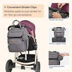 BabbleRoo Diaper Bag Backpack, Multifunction Large Bags with Changing Pad & Stroller Straps & Pacifier Case, Unisex Stylish Travel Back Pack Nappy Changing Bag for Moms Dads (Dark Gray) - Image 6