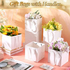 Windyun 100 Pcs Mini Paper Gift Bags with Handle 6 x 6 x 6'' Square Small Favor Bag with DIY Thank You Tag for Christmas Birthday Wedding Bridal Shower Bridesmaid Graduation Party (White) - Image 5