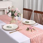 6 Pack Blush Pink Cheesecloth Table Runner 10Ft 23 x 120 Inch - Image 5