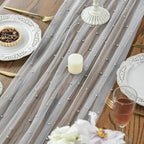 Artoid Mode 6-Pack Pearl Grey Gauze Table Runner 10FT Home Decor - Image 5