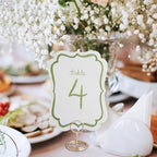 Eaasty 20 Pcs Watercolor Table Numbers 1-20 with Holders for Wedding, Green - Image 5