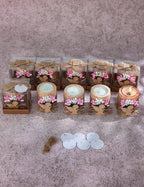 50 Pcs Wooden Tea Candle Holders, Girl Baptism Gift,Baby Birthday Party Favors,Adult Baptism, Gender Reveal Guest Favors with Personalized Tags. (pink-50) - Image 2