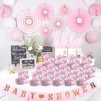 50 Sets Baptism Party Return Favors for Guests Pink Elephant Keychains Organza Bags and Thank You Kraft Tags for Elephant Theme Party Favors, Baptism Party Supplies - Image 6