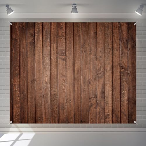 Wood Backdrop 10x8ft Brown Wooden Rustic Floor Panel Board Fabric Background Baby Shower Birthday Wedding Decorations Banner Large Polyester Western Barn Party Wall Decor Photo Props - Image 3