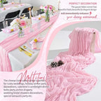 30 Pack Cheesecloth Table Runner 10FT Light Pink Table Runner Boho Gauze Cheese Cloth Table Runners Long Rustic Sheer Table Decorations for Wedding Party Baby Bridal Shower Birthday Holiday Home - Image 6