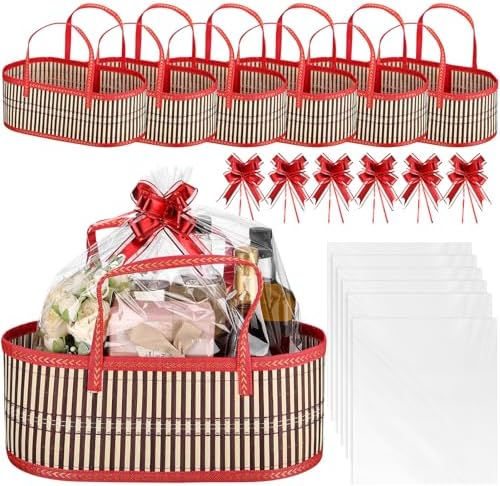 Reallnaive 6 Sets Empty Baskets for Gift to Fill Large Woven Basket by Reallnaive