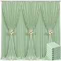 6 Panels Sage Green Backdrop Curtain for Wedding Baby Shower Wrinkle Free 30ft x 10ft Backdrop Drapes Panels for Parties Bridal Shower Birthday Photo Photography Polyester Fabric Background Decoration by Suppromo