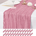 24 Pack Dusty Rose Table Runner 10Ft Cheesecloth Table Runner Rustic Gauze Table Runners Romantic Long Sheer Fabric Cheese Cloth Table Runners for Wedding Party Bridal Baby Shower by Lumaycens