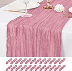 24 Pack Dusty Rose Table Runner 10Ft Cheesecloth Table Runner Rustic Gauze Table Runners Romantic Long Sheer Fabric Cheese Cloth Table Runners for Wedding Party Bridal Baby Shower by Lumaycens