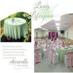 Showgeous 120 Inch Sage Green Round Tablecloths, Polyester Table Covers - Image 3