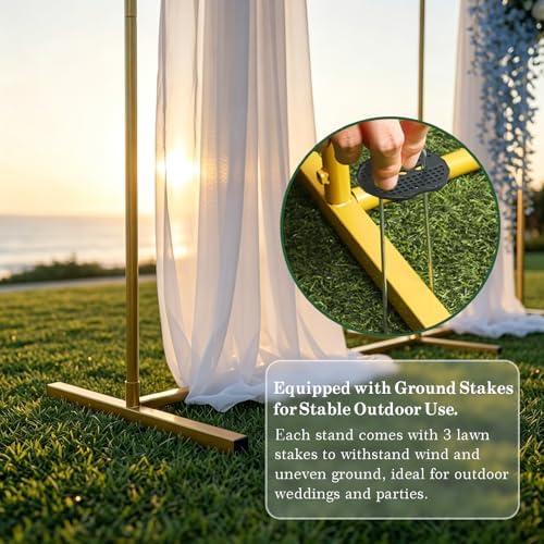 Metal Arch Backdrop Stand 7.2FT+6FT: Wedding Arch Frame for Ceremony Balloon Arch Stand for Birthday Anniversary Wedding Party Baby Shower - Image 4
