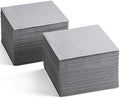 Disposable Linen-Feel Gray Napkins, 6.5" x 6.5" Paper Napkins For Wedding, Party, Dinner Or Holiday (100 Pack) by SERVIETTO