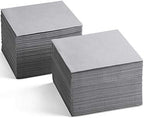 Disposable Linen-Feel Gray Napkins, 6.5" x 6.5" Paper Napkins For Wedding, Party, Dinner Or Holiday (100 Pack) by SERVIETTO