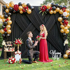 10ft x 10ft Black Backdrop Curtain for Parties Black Wrinkle Free Backdrop Drapes Panels for Birthday Party Wedding Photo Photography Polyester Fabric Background Decoration - Image 3