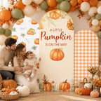 3 Pcs Fall Themed Arch Backdrop Covers Orange A Little Pumpkin Party Decor - Image 6