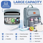 Baby Shower Gifts Diaper Bag Backpack - Large Capacity Baby Bag Backpack, Wide Opening & Easy Access Stylish Baby Diaper Bag - Waterproof, Durable, Travel-Friendly Organizer w/ Foldable Changing Pad - Image 2