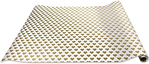 Jillson Roberts Recycled Gift Wrapping Paper, Golden Hearts, Pack of 6 Rolls - Image 3