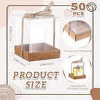 36 Set 3.5x3.5x4 in Candle Gift Package Transparent, Brown, 50 Set - Image 2