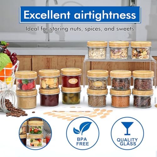 Accguan Mini Mason Jars 4 oz, 40 Pack Regular Mouth Glass Jars with Lids - Image 7