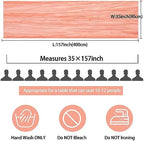 35x157 Inch Peach Coral Cheesecloth Table Runner Boho Wedding Party Decor - Image 2